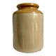 Pot à moutarde en grès émaillé ocre et beige