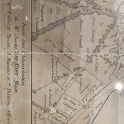 Old map of Orléans under glass frame