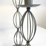 Geometric METAL CANDLE HOLDERS Patinated Gray