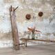 Primitive oak bench
