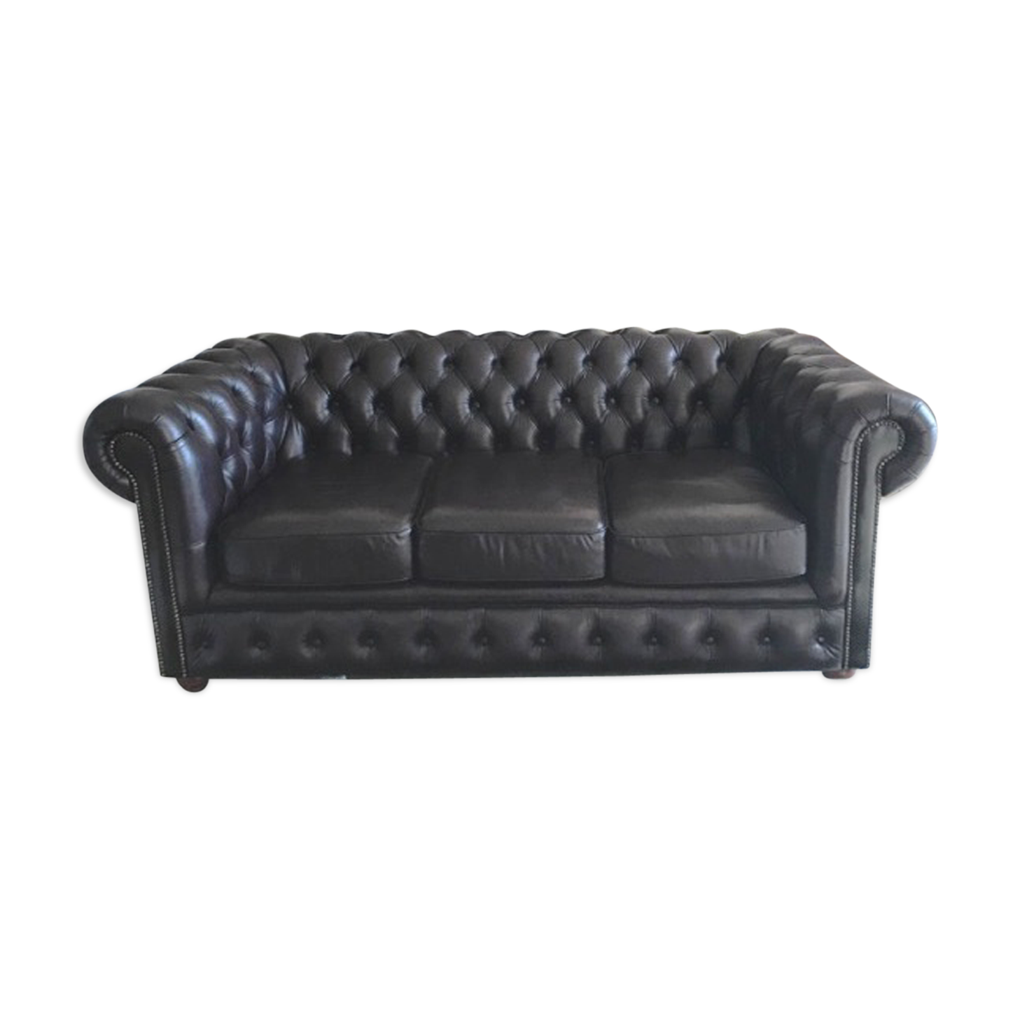 Canapé Chesterfield chocolat 3 places