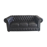 Canapé Chesterfield chocolat 3 places