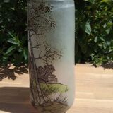 Glass vase signed Joma