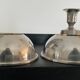 Series of 6 vintage candlesticks in brass and silver metal