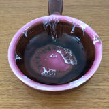 Brown and pink glazed terracotta caquelon