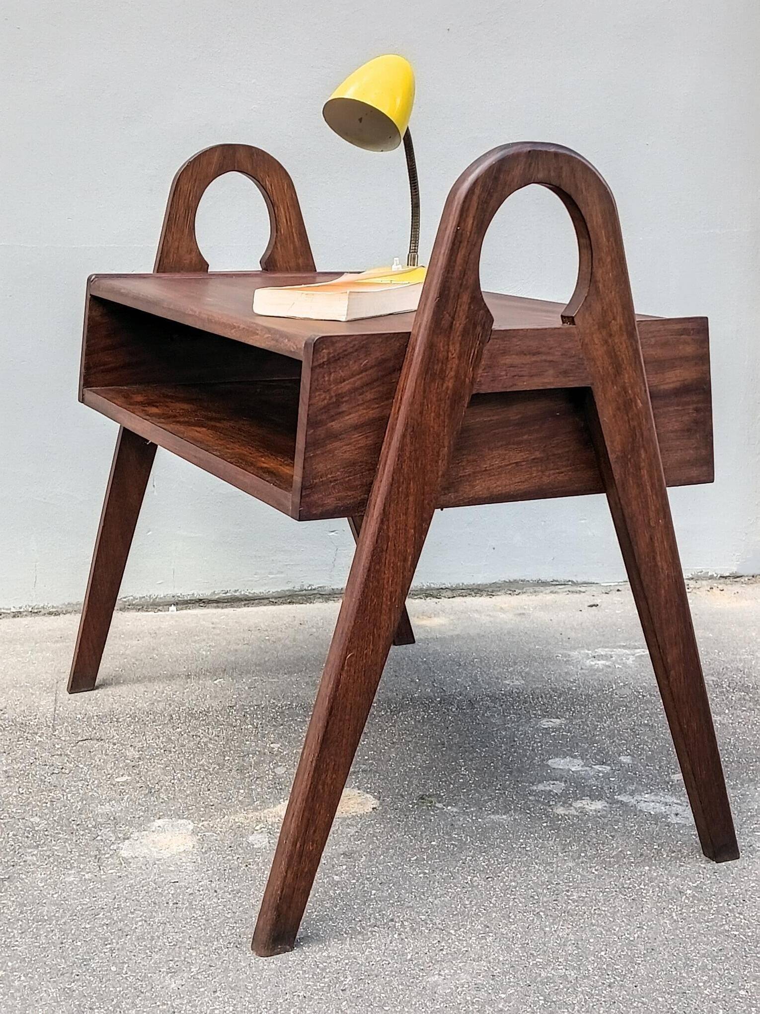 1950s solid wood side table