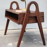 1950s solid wood side table