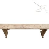 Old bench in restored pine wood