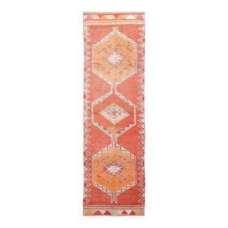 Contemporary Vintage Runner Rug, Wabi Sabi Hallway Runner Rug, 94x329 Cm
