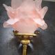 Applique ancienne tulipe pâte de verre rose porcelaine/ laiton art déco art déco 1920 n°2