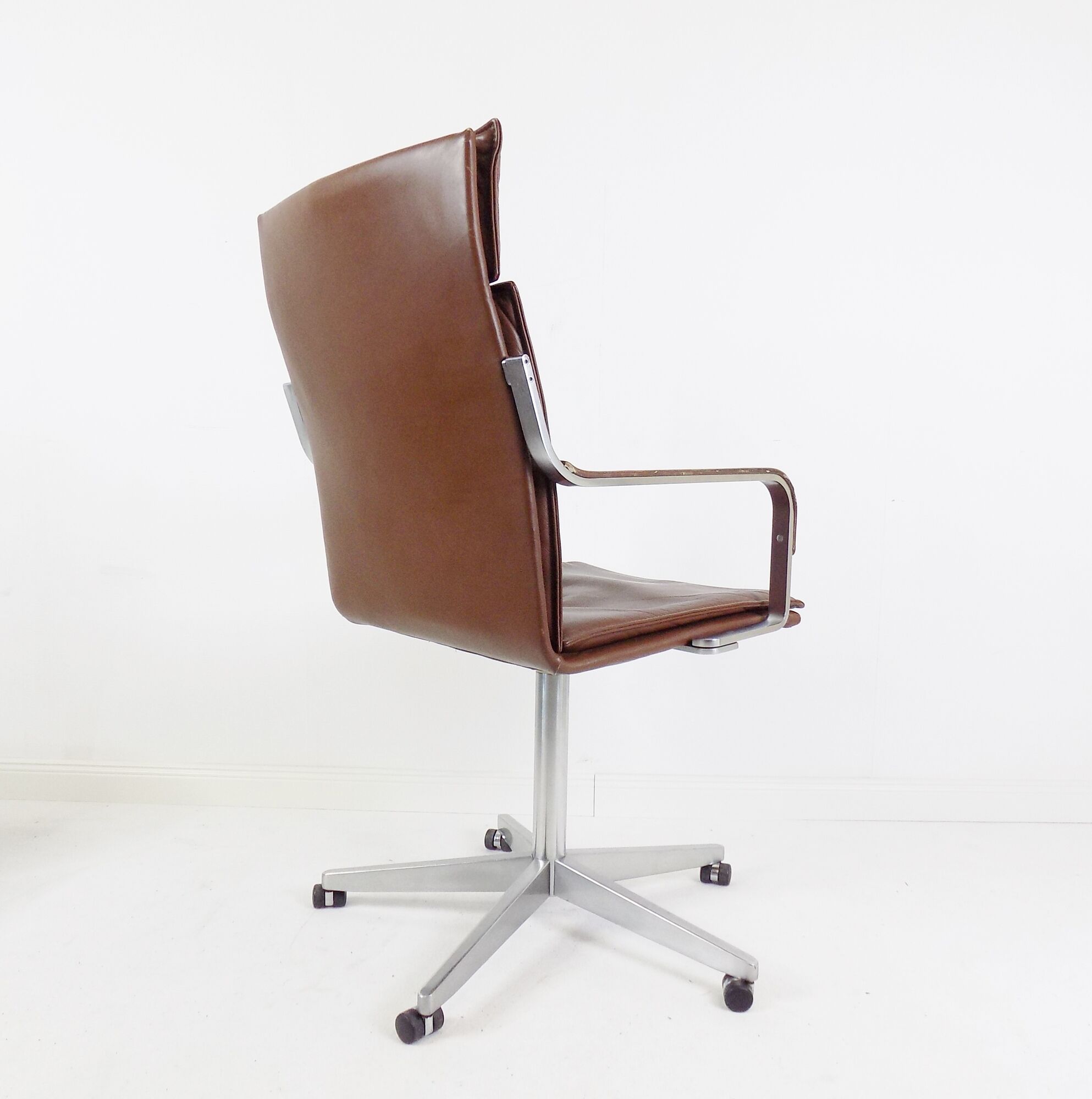 Fauteuil de bureau en cuir Walter Knoll Art Collection par Rudolf Glatzel