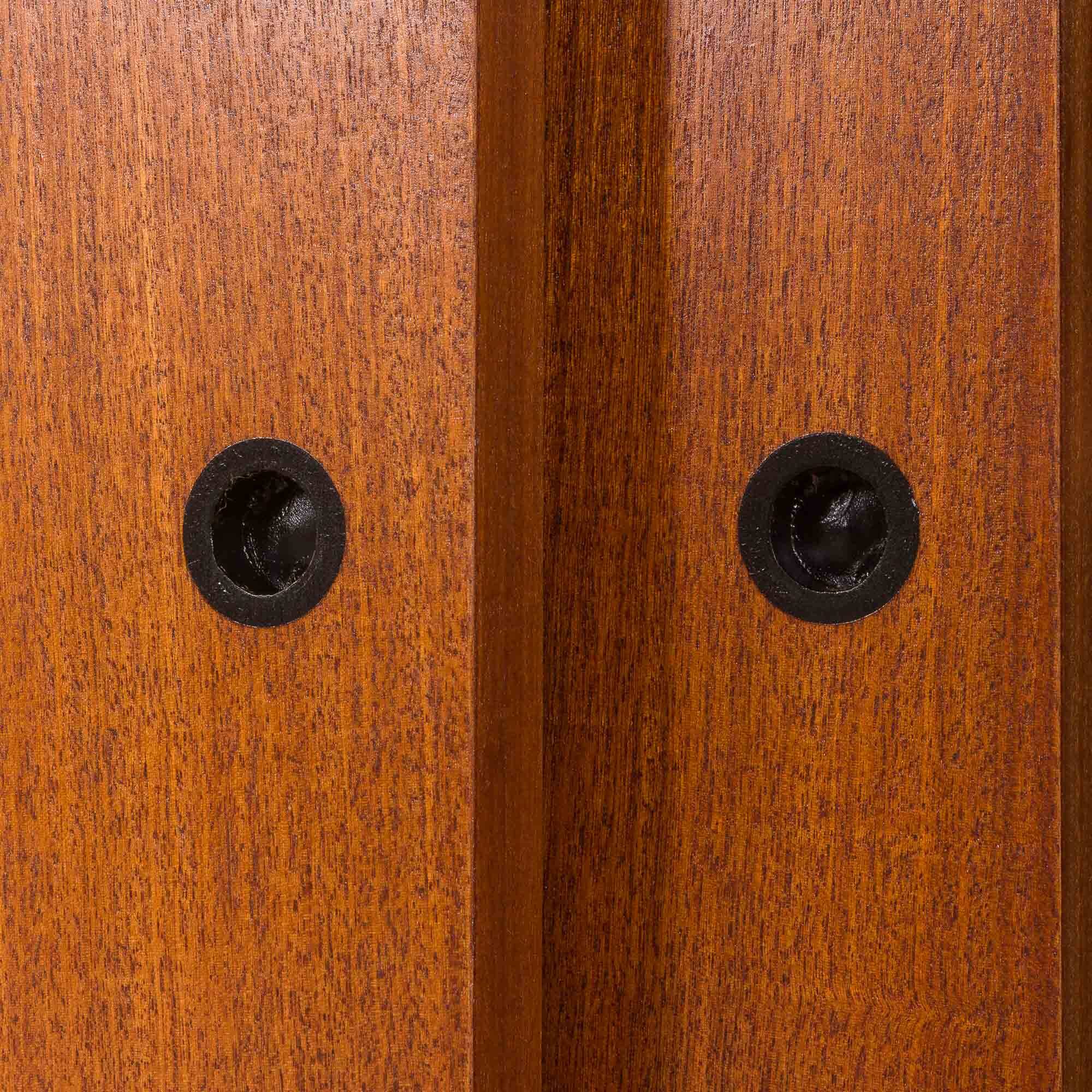 Italian freestanding wall unit or room divider in teak, 1960s