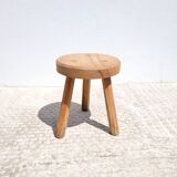 Low stool tripod raw wood