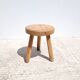 Tabouret bas tripode bois brut