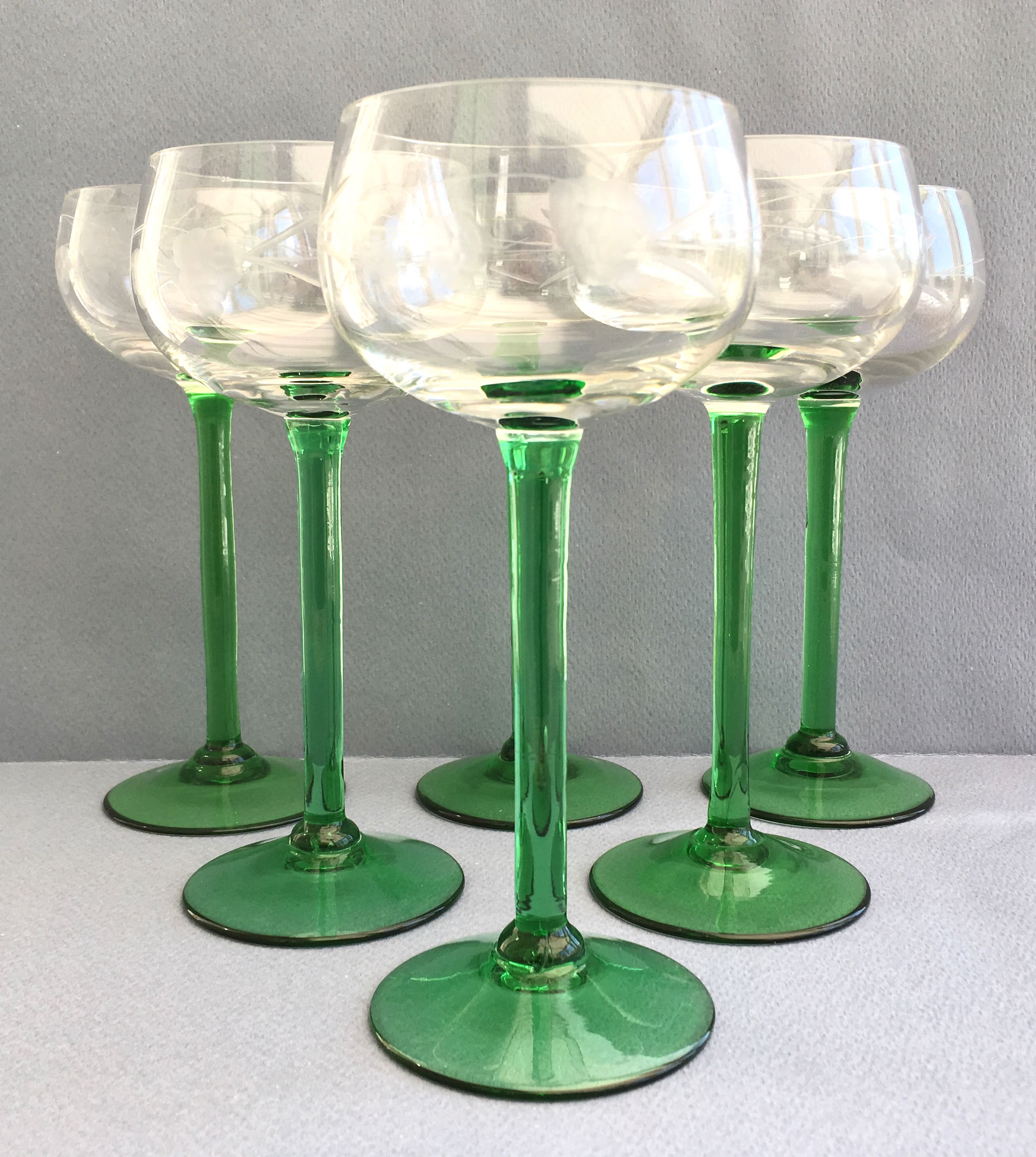Set of 6 Alsace wine glasses in chiseled crystal