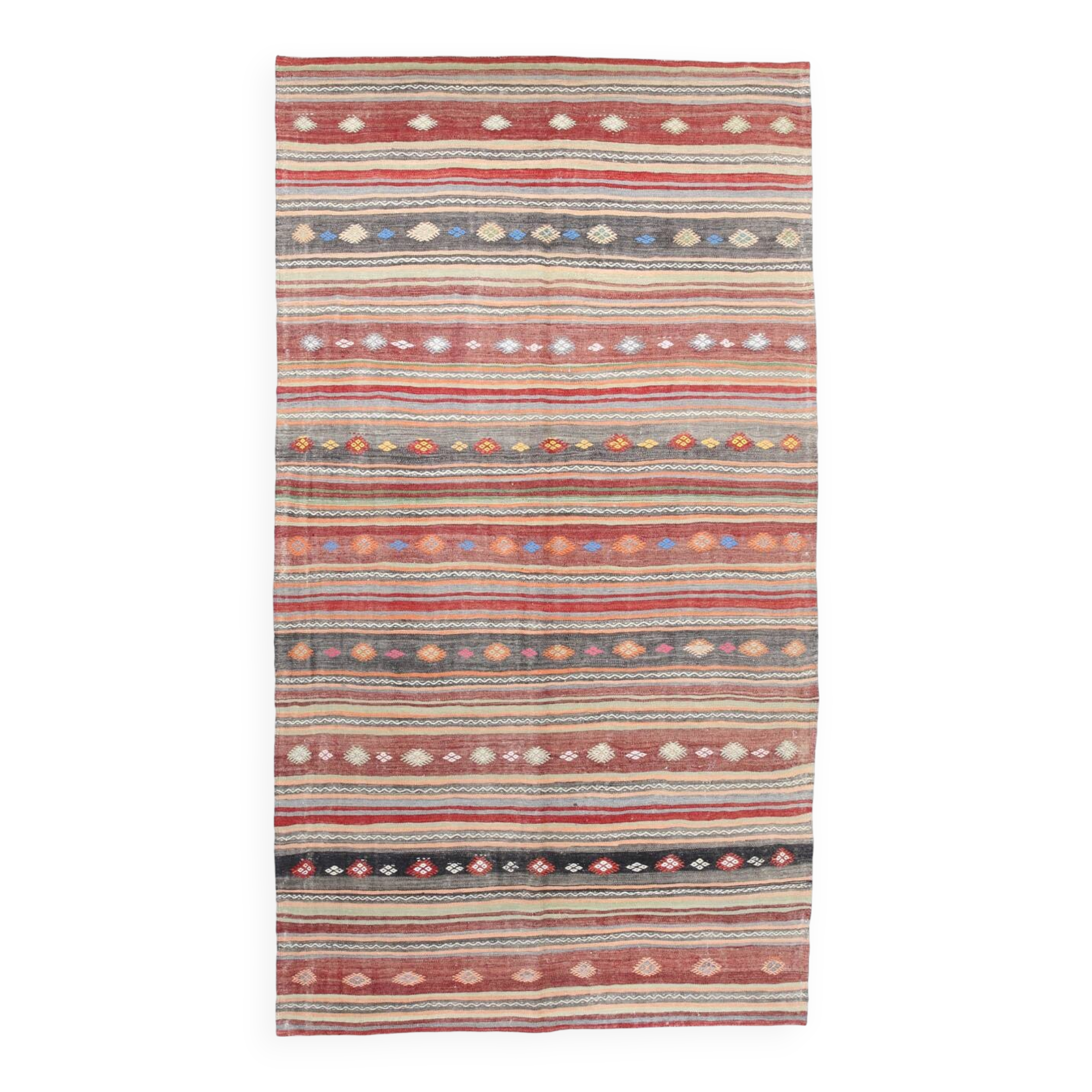 Vintage Wool Kilim Rug, 184x334 Cm