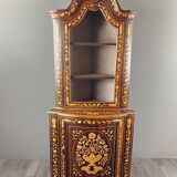 Inlaid corner display cabinet, 19th century