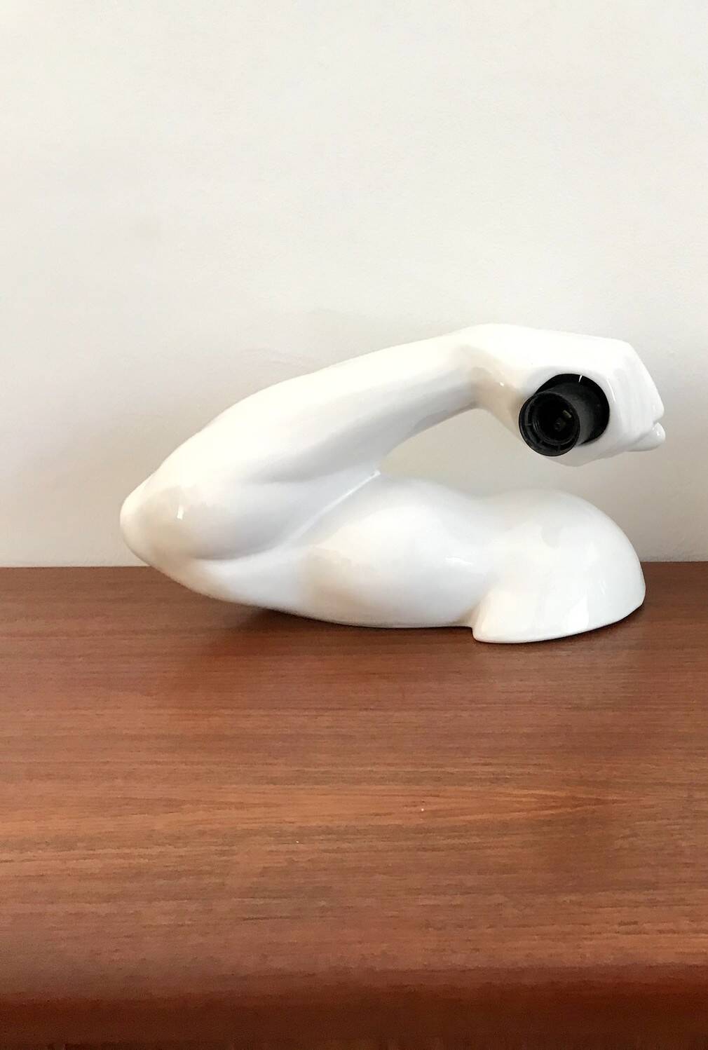 Vintage ceramic wall lamp by JC Peiré 70s