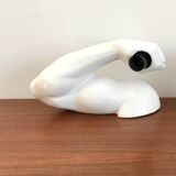 Vintage ceramic wall lamp by JC Peiré 70s