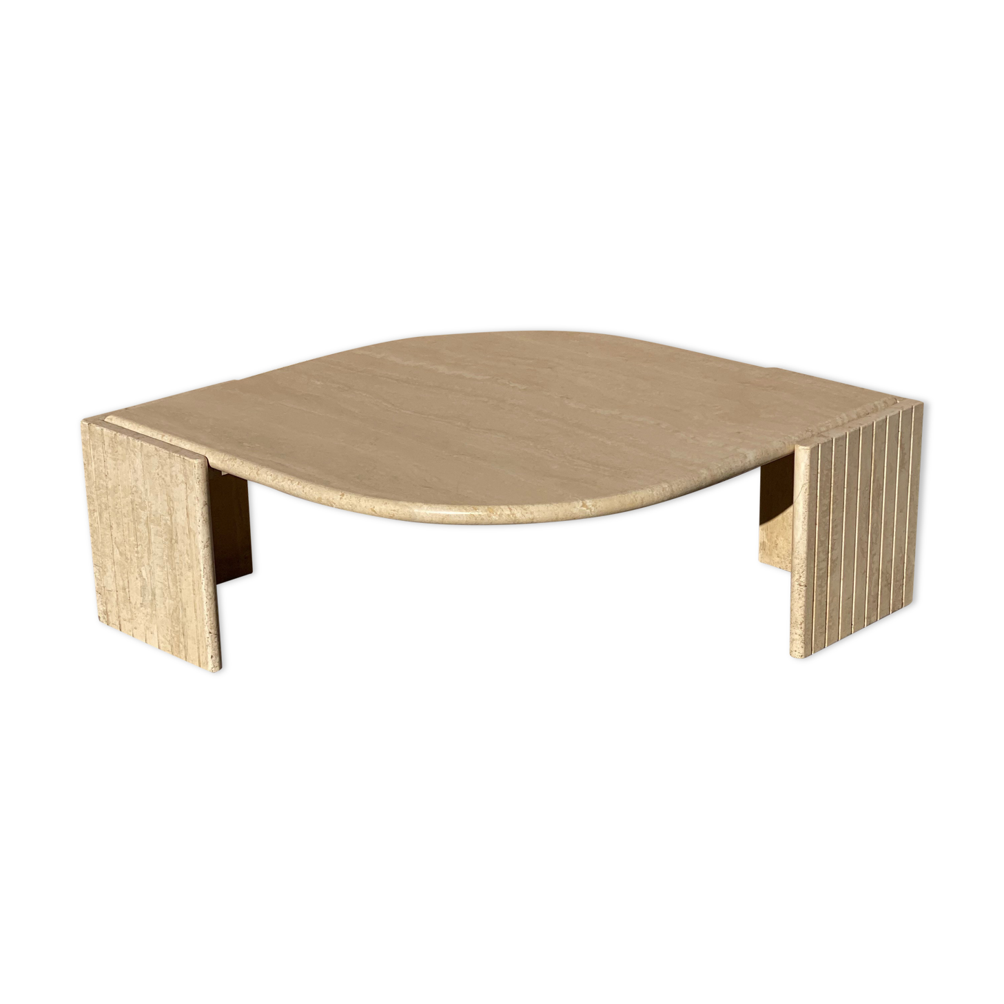 Coffee table in travertine marble design from the 80s