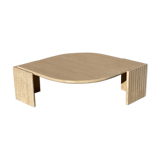 Table basse en marbre de travertin design des années 80