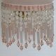 Pair of French Vintage Gold Wall Lights Pink Glass Beaded Fringe Shades