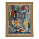Tableau collage « le fouillis Bleu » signé