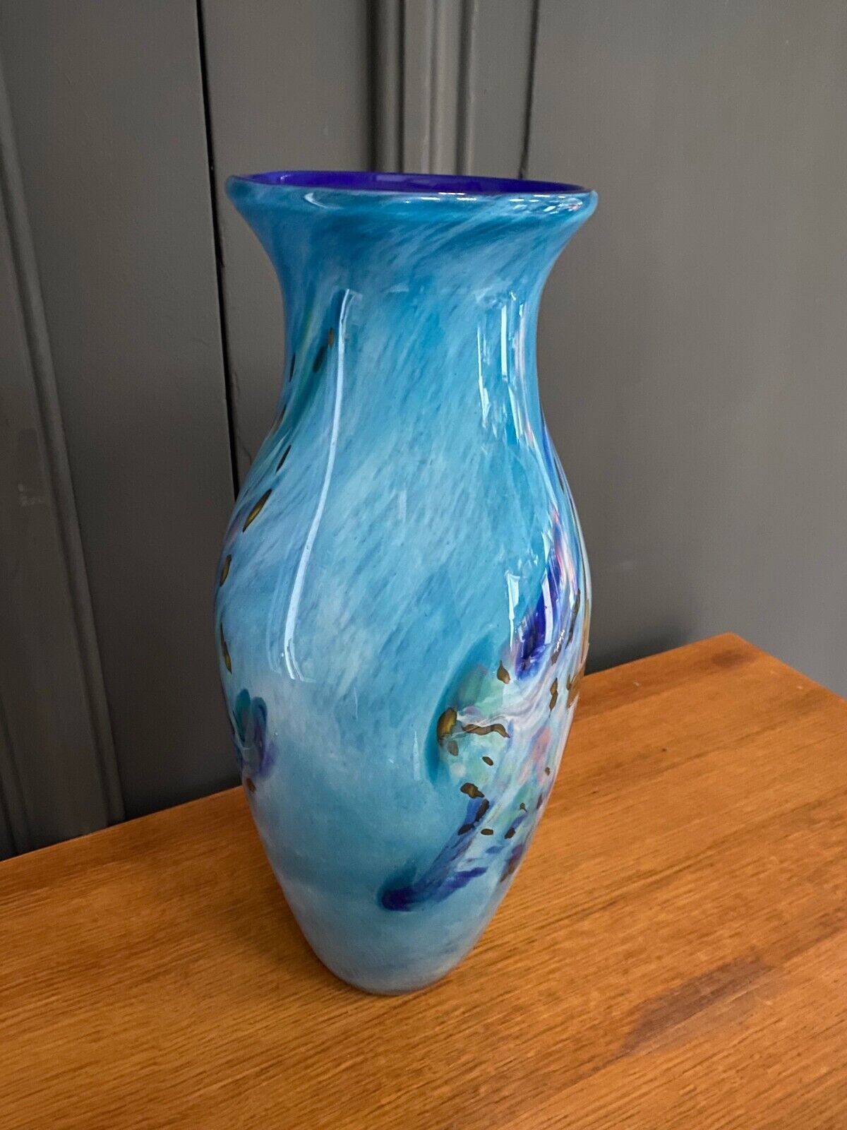Vase in authentic blown silica glass creation by Biot 20th century