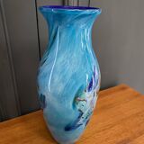 Vase en authentique verre soufflé silice création Biot XXe