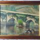 Old painting washerwomen in Brittany signed Robert Bluteau