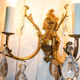 Old brass sconce with glass drops