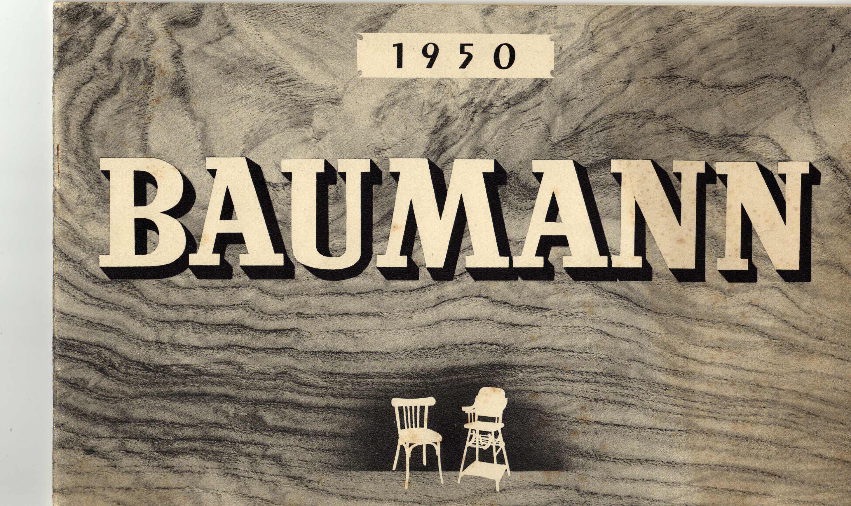 Wooden curved bistro stool 1950 Baumann