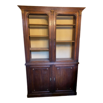 Bookcase with two wire mesh doors