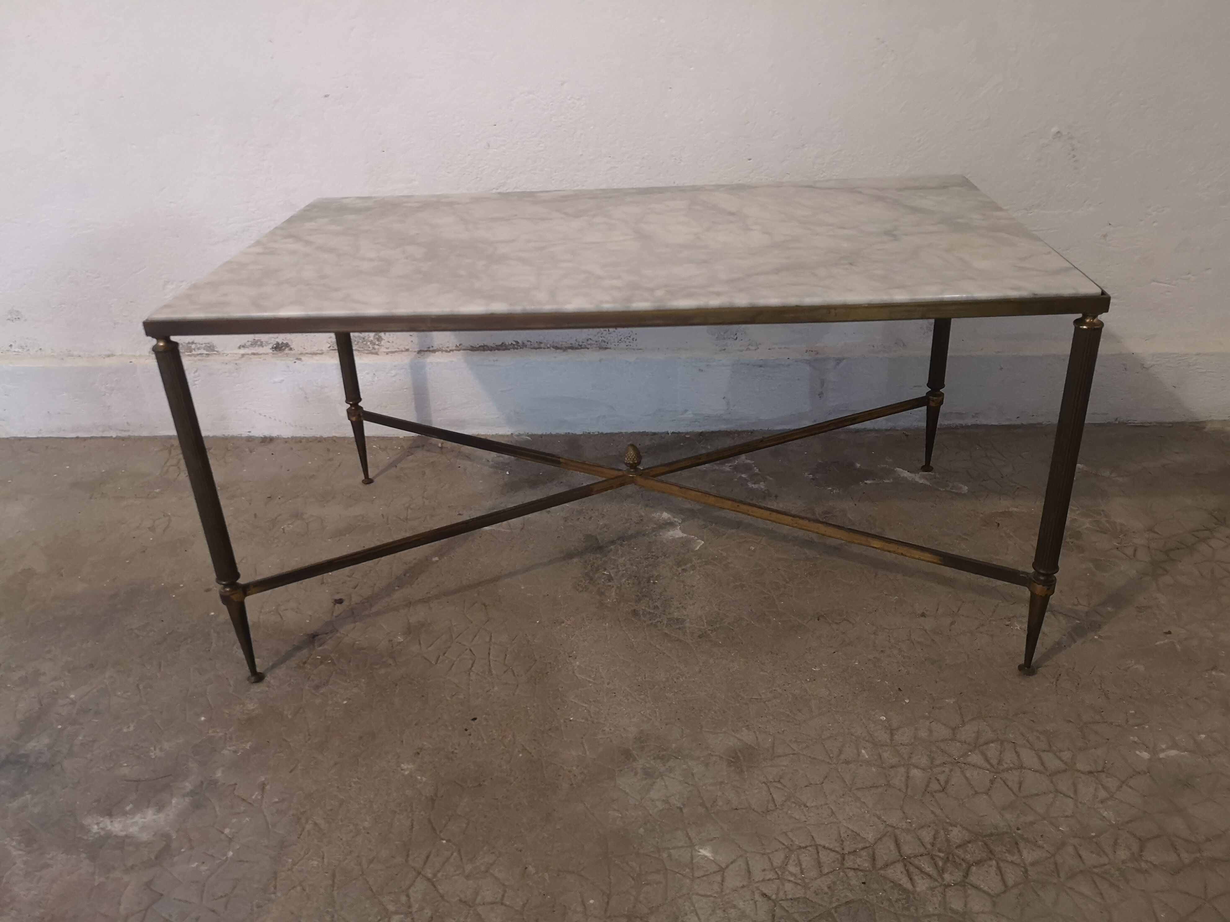 Vintage brass and marble coffee table