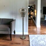 Vintage floor lamp: chrome & glass 'leclaire & schaefer'