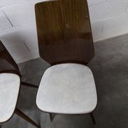Set of 6 Baumann model 840 G2S chairs in varnished mahogany finish, 1963