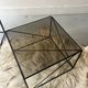 Isosceles coffee table in wire metal and black smoked glass, Max Sauze design 1970