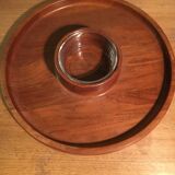 Jens Quistgaard round serving tray for Dansk IHQ teak Scandinavian design