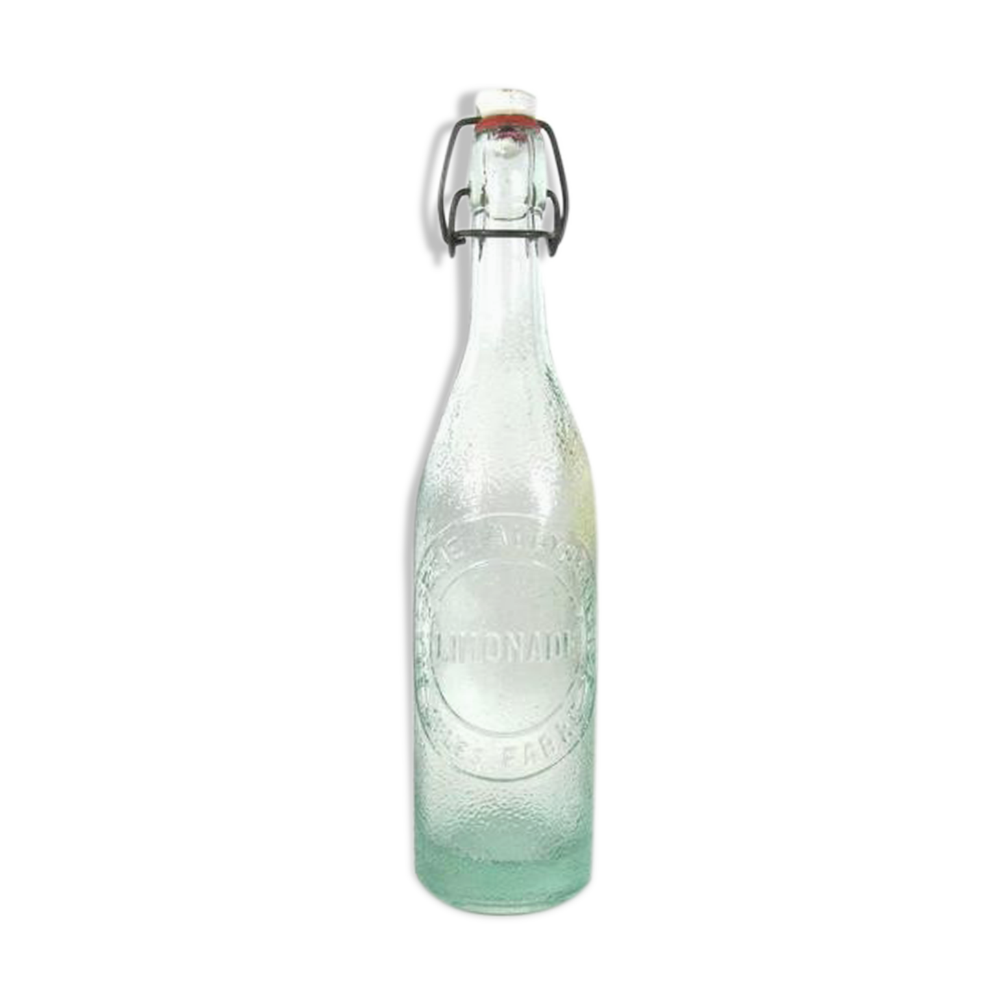 Ancienne bouteille à limonade en verre de couleur verte aqua, 50 cl Selency