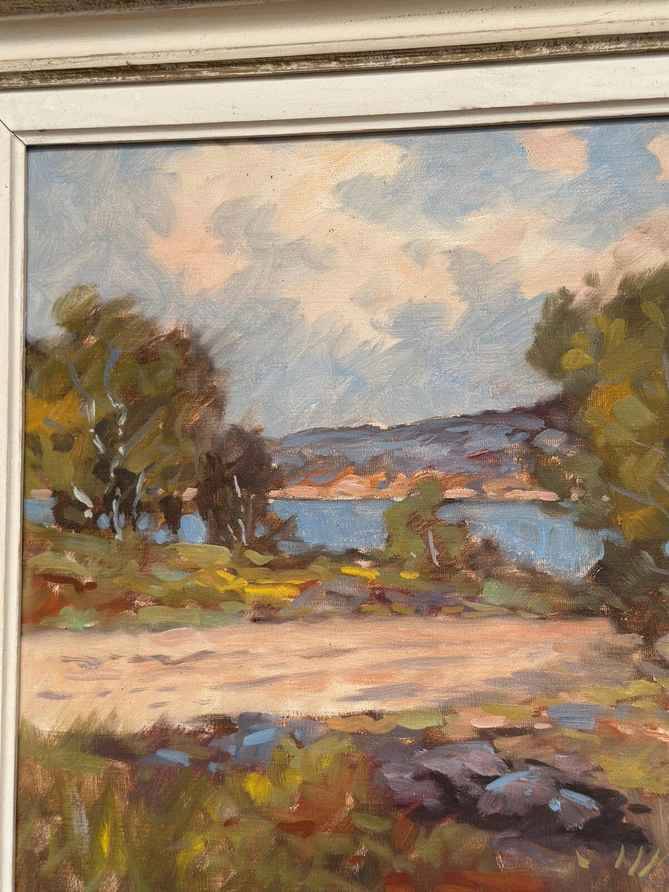 Original Oil on Canvas – “Landskap” by R. Keswik – Signed – Vintage