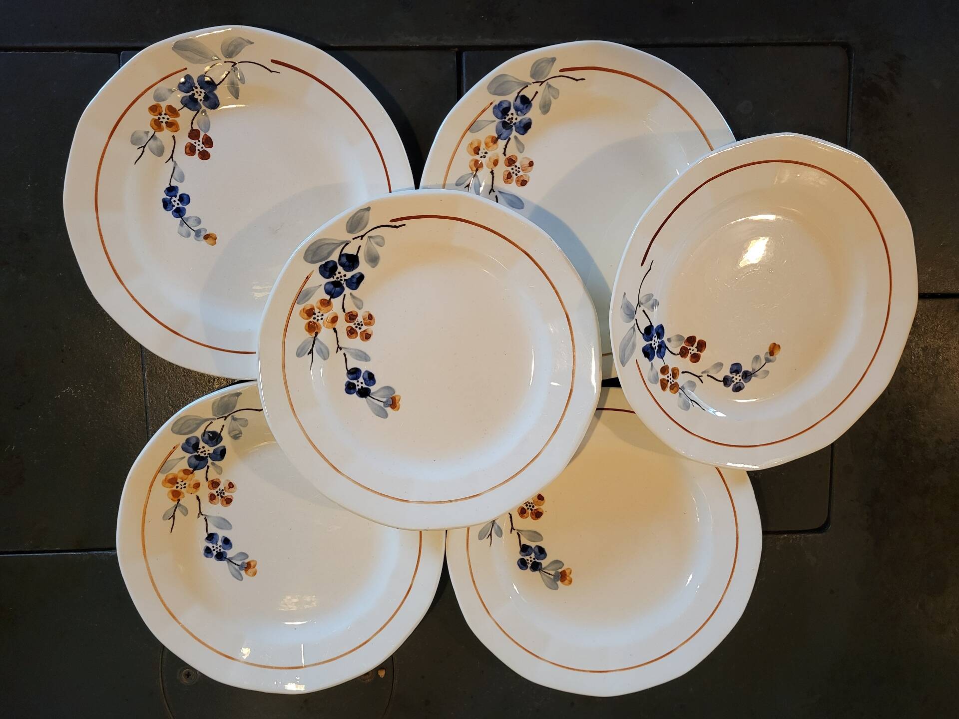Set 6 assiettes à dessert Petites fleurs