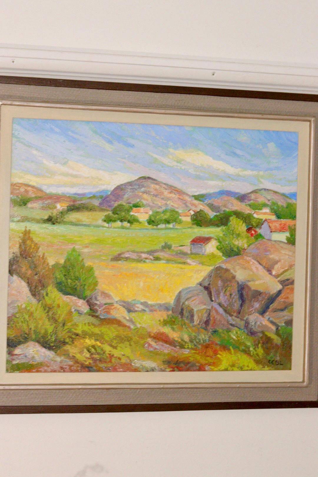 Original Swedish oil on canvas from the mid-century "Landscape" - Vintage and framed