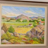 Original Swedish oil on canvas from the mid-century "Landscape" - Vintage and framed