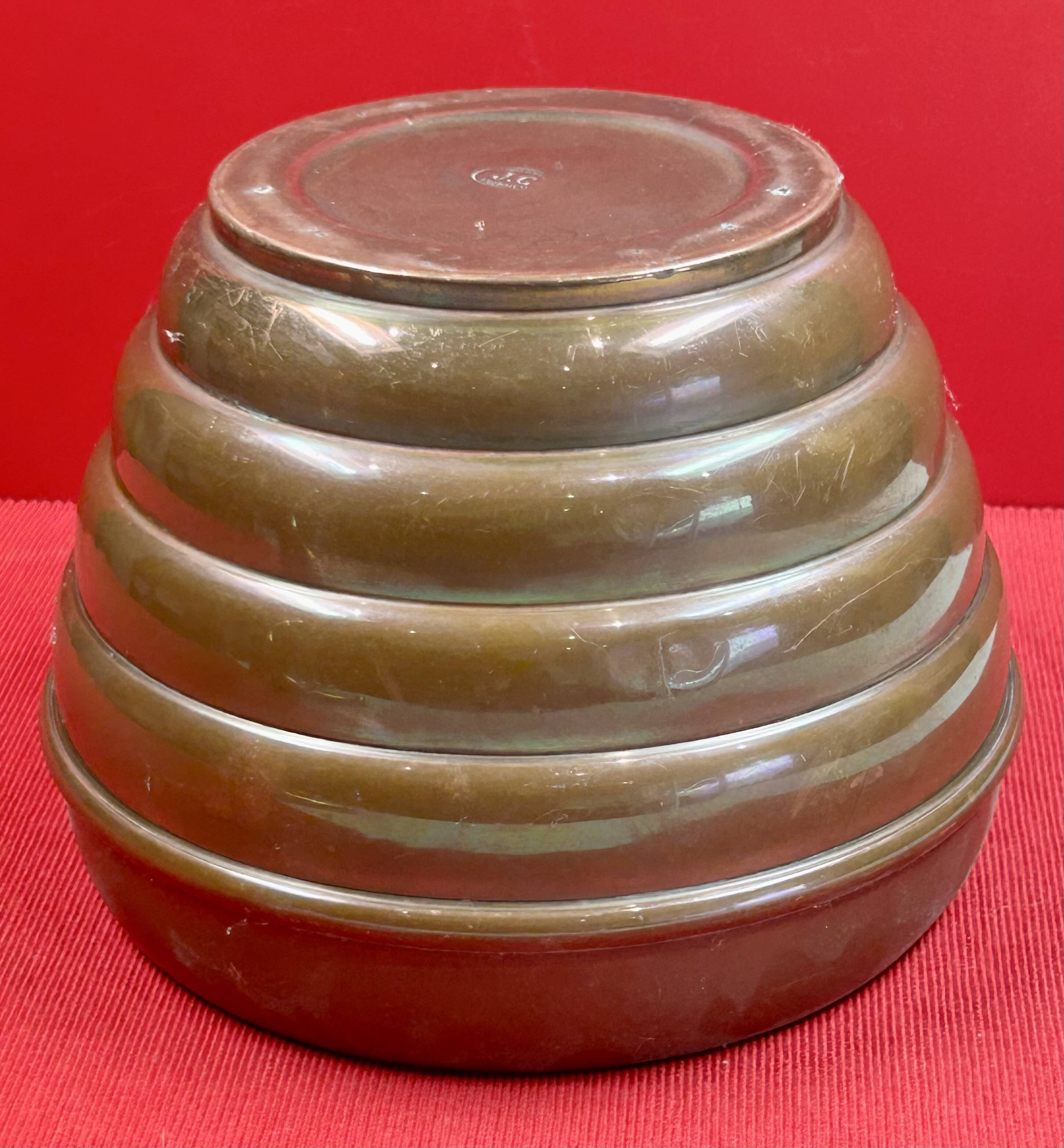 Dinanderie - Art Deco vase signed JC = J. Chesnais Villedieu circa 1930 copper