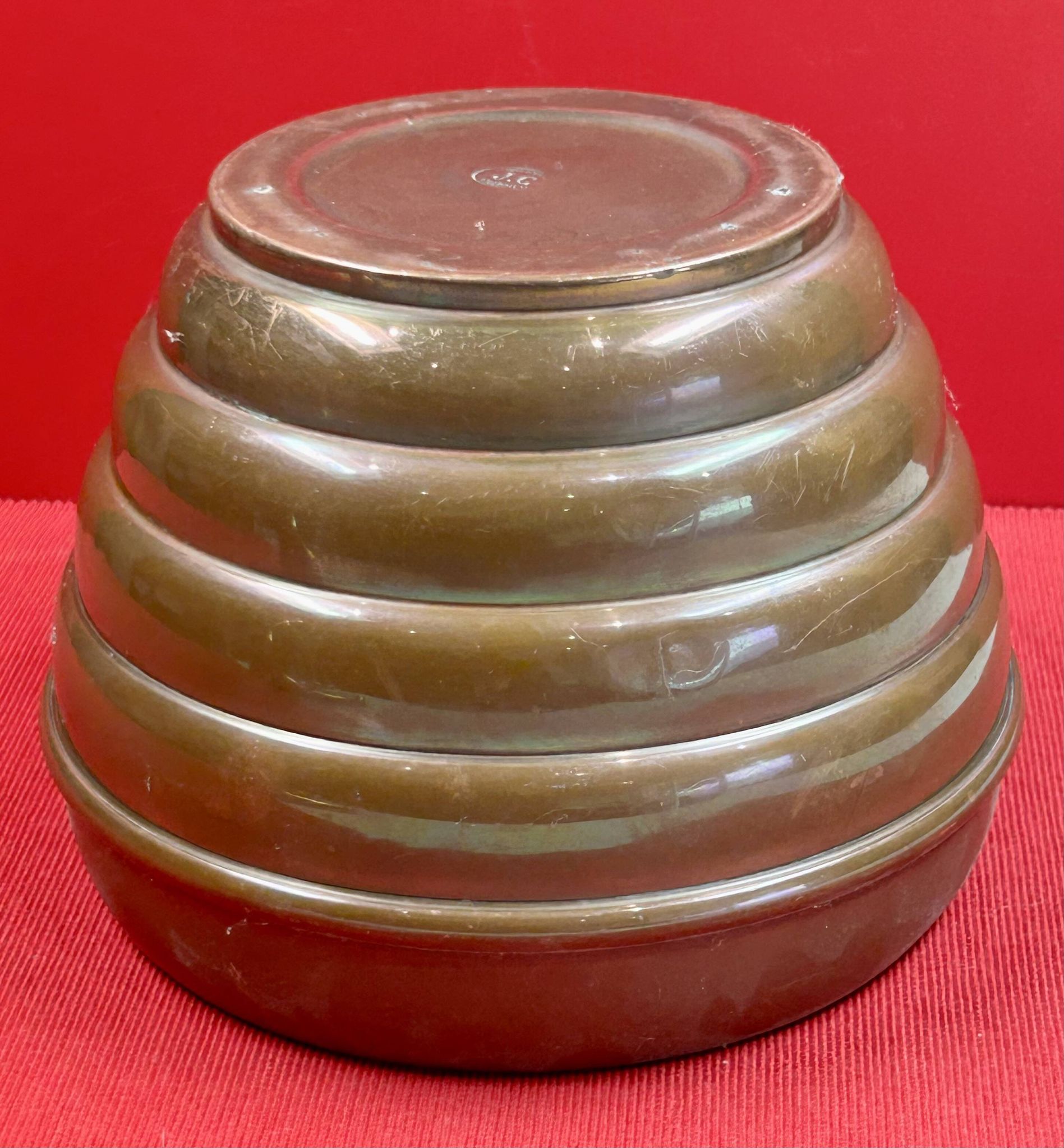 Dinanderie - Art Deco vase signed JC = J. Chesnais Villedieu circa 1930 copper