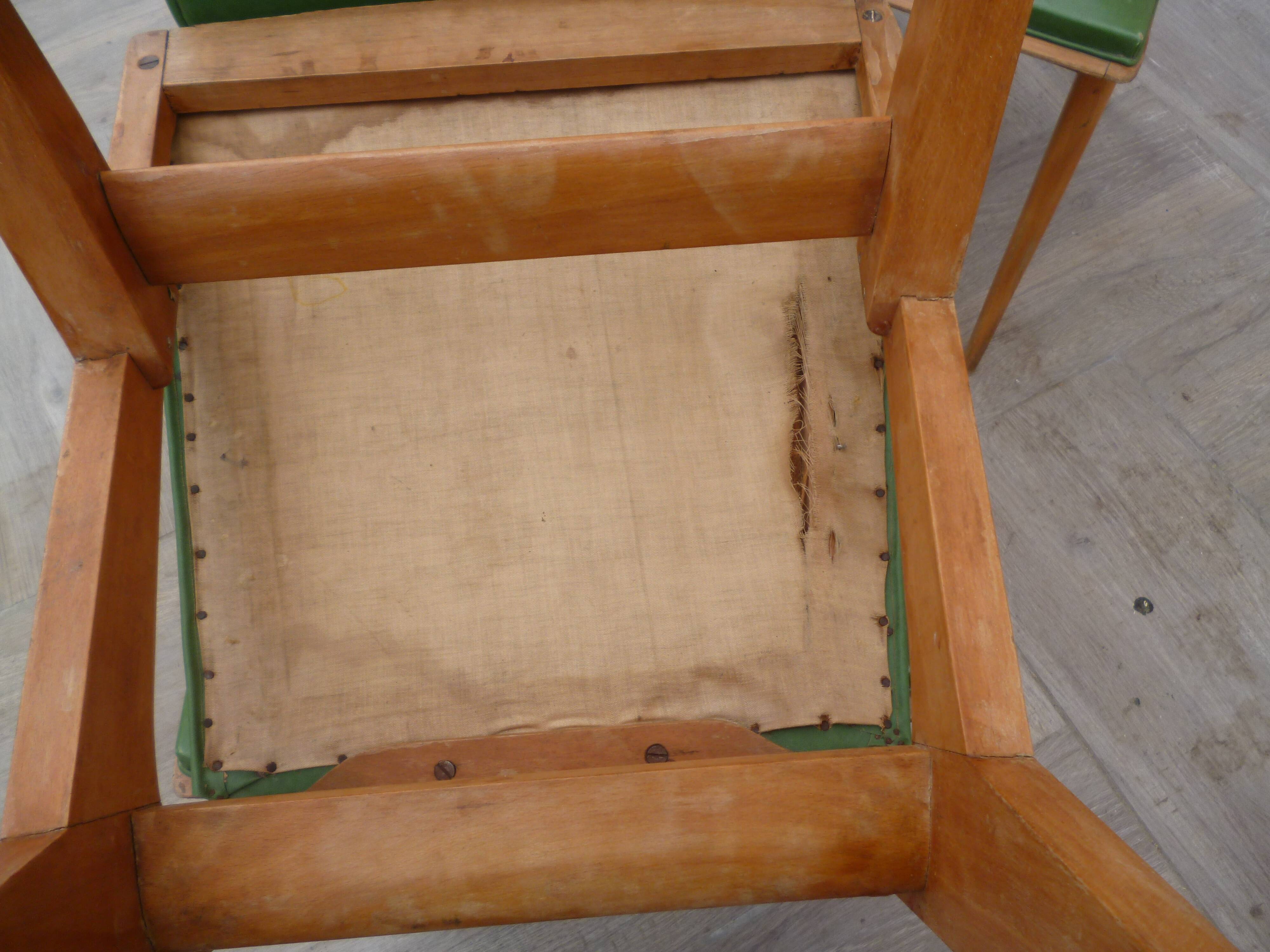 6 vintage Scandinavian chairs compass feet