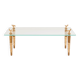 Table basse chêne bronze verre signée Garouste & Bonetti 1995