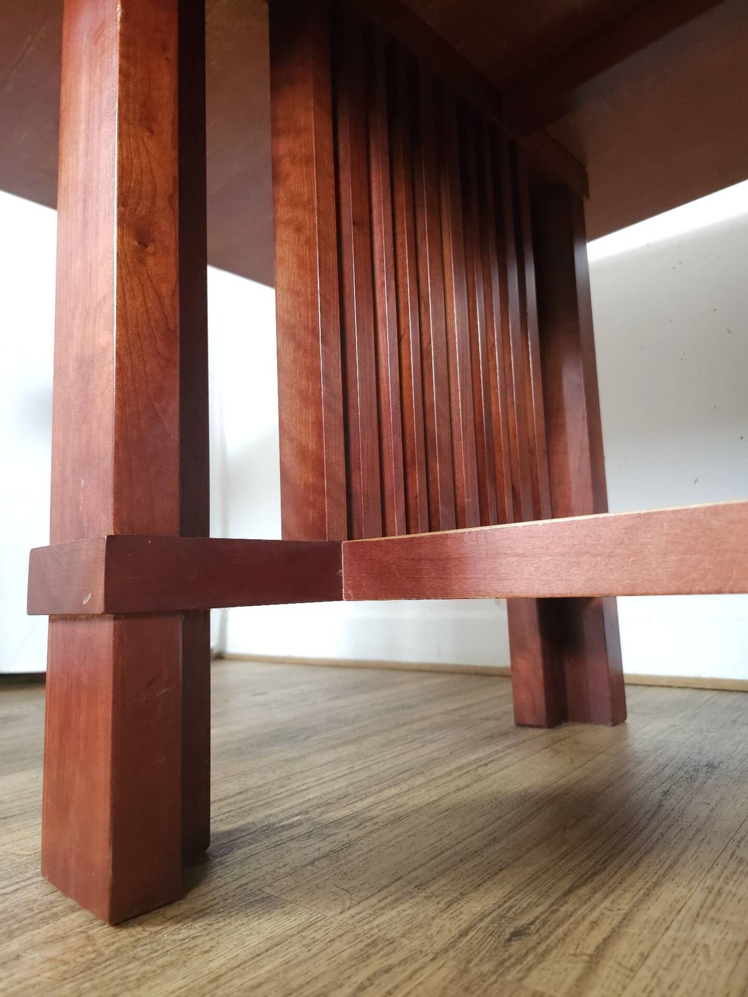 Large vintage cherry wood dining table, Taliesin 608.