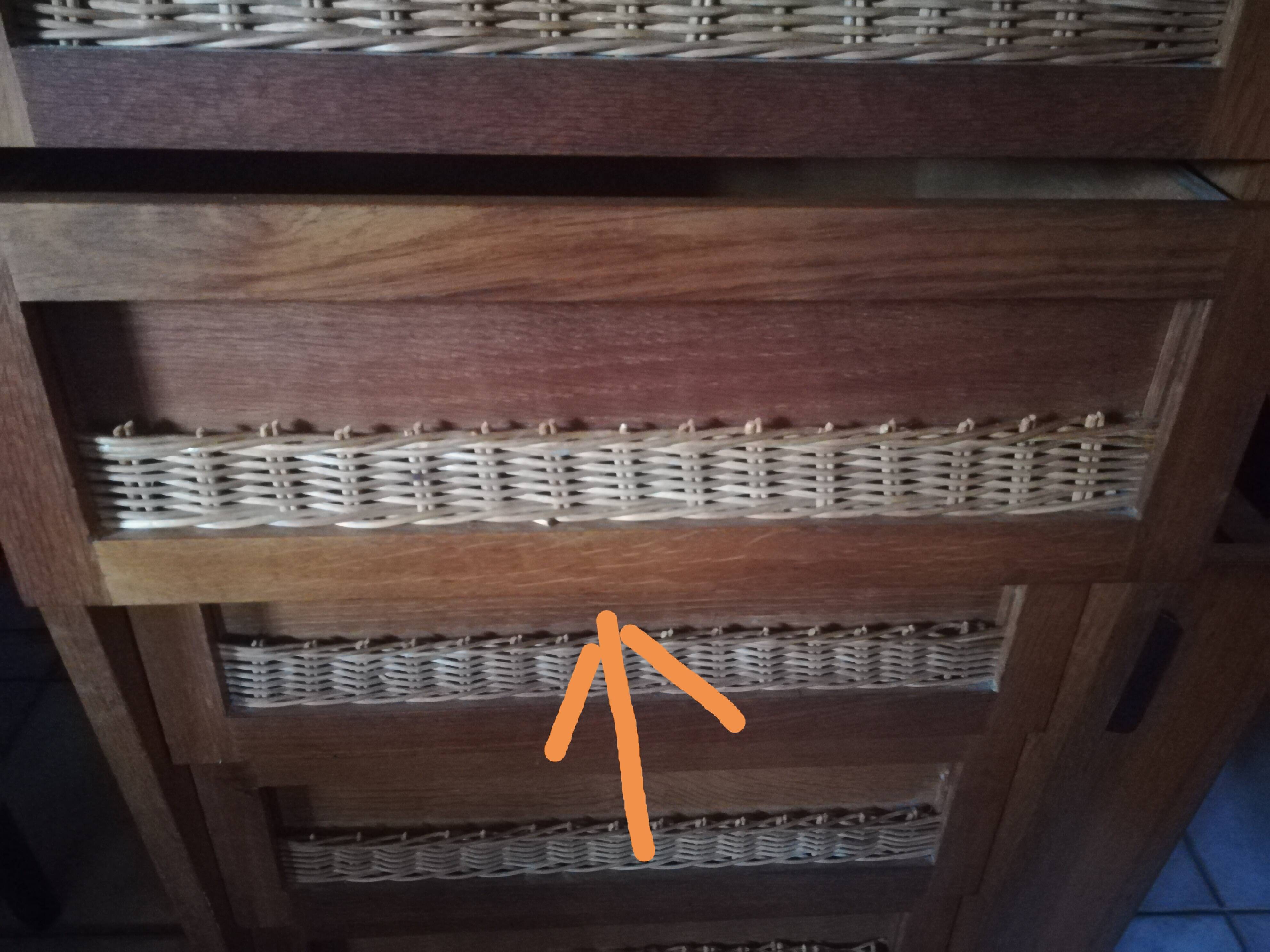 High rattan chest of drawers