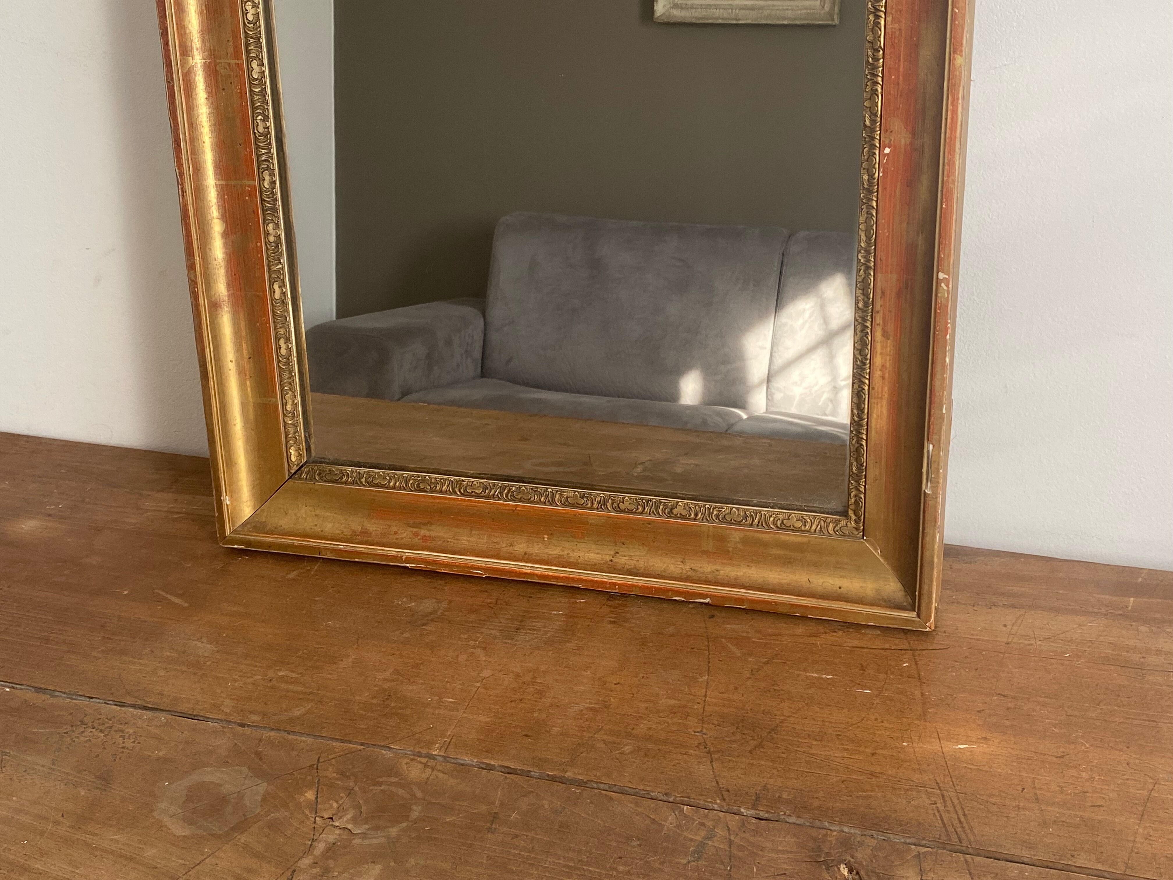 Vintage mirror gilded late XIXthJ,  70X56 cm